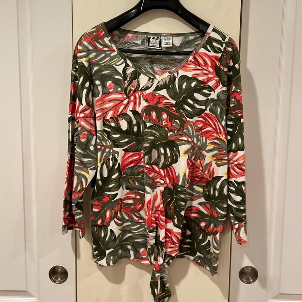 Take Two Tropical Jersey Knit Top